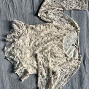 Cream Floral Blouse